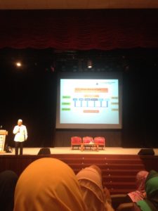 Prof. Muhd Kamil giving a talk at Dewan Budaya, Universiti Sains Malaysia.