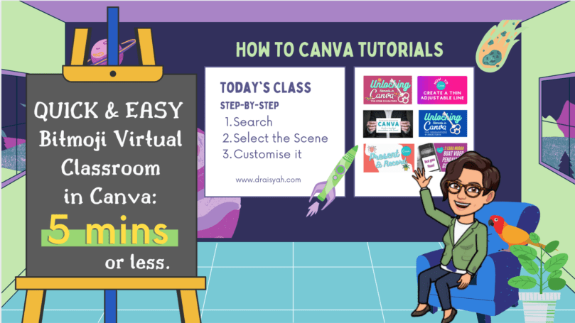 HOW TO CANVA - Bitmoji Virtual Classroom | www.draisyah.com