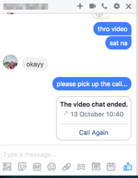 Live video and text chat via Messenger